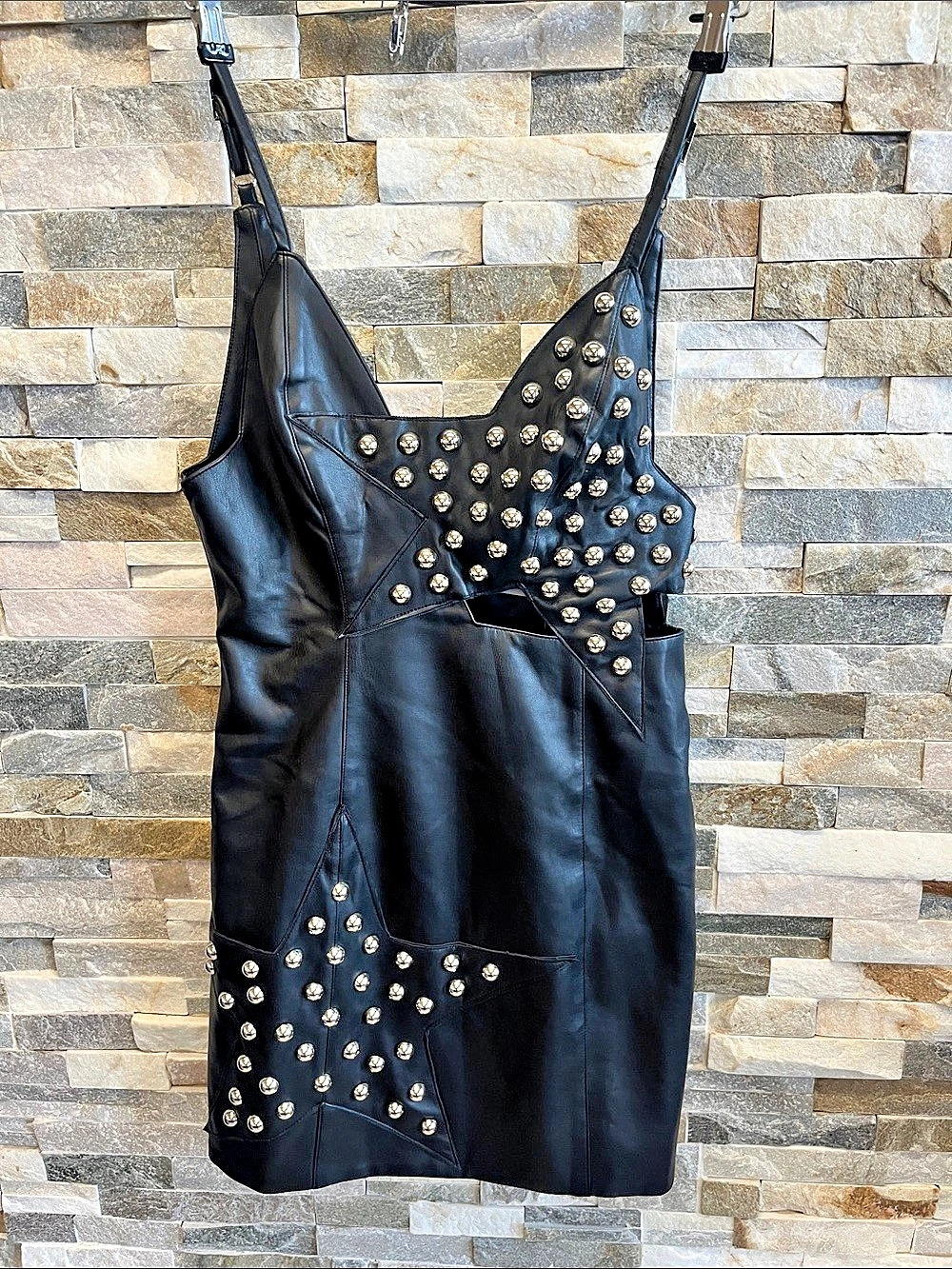 blue  b. Studded Mini Dress in Black Size Small NWT